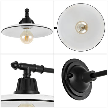 Bonner 12" Farmhouse Industrial Indoor/Outdoor Iron LED Victorian Arm Outdoor Sconce - JONATHAN Y